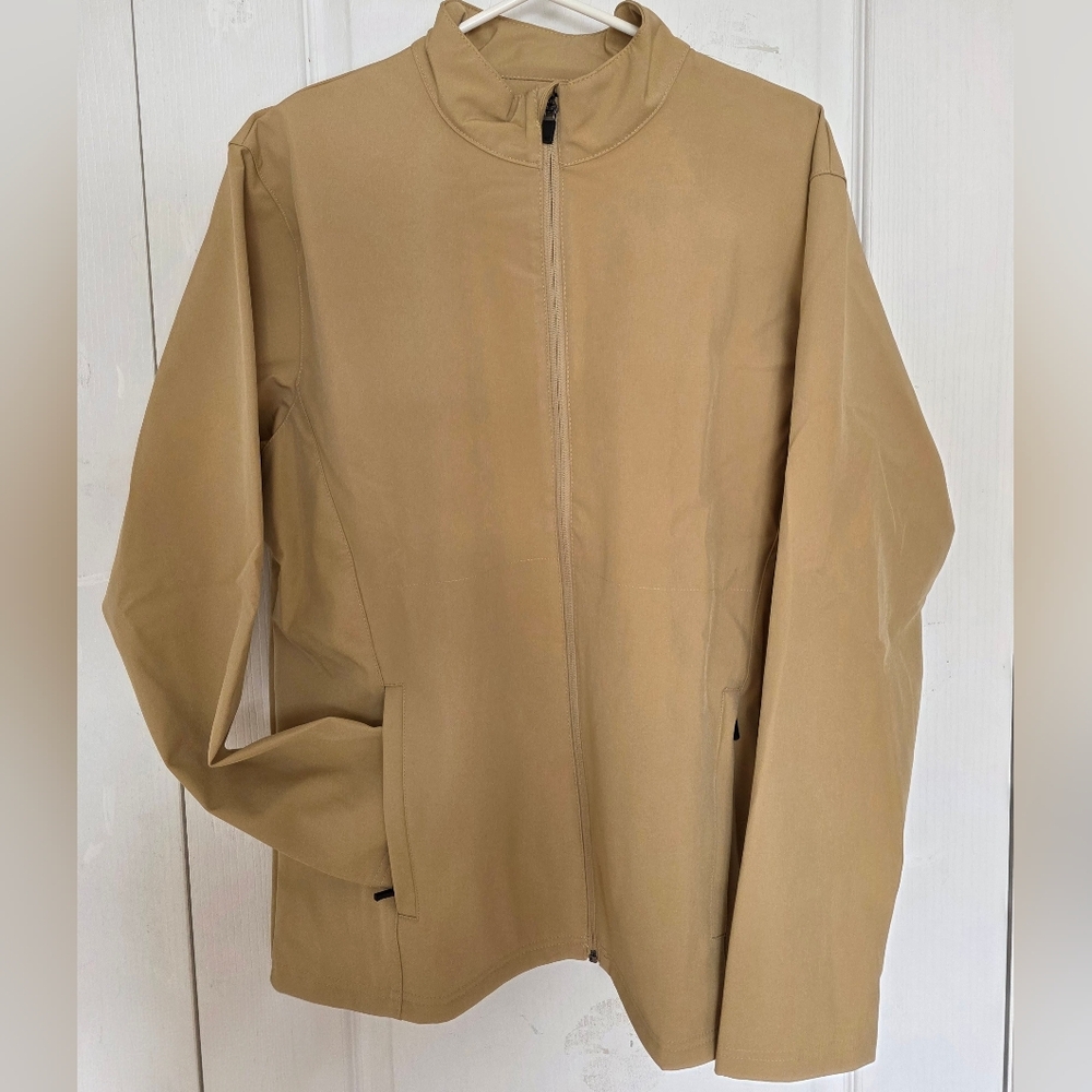 Team 365 Soft Shell Lightweight Softshell Jacket. Tan Jacket S Large NEW
